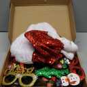 Christmas Accessories Bulk 24 Pack - Xmas Glitter Glasses Frames to Wear, One Size Holiday Eyeglasses Party Favors Supplies, Friendsmas Classroom Gifts Prizes Photo Props Decor for Costume