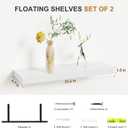 Bellsal Floating Shelves for Wall, White Engineered Wood Wall Shelf Set of 2, 24" Walls Mounted Floating Shelf for Kitchen, Living Room, Bedroom, Bathroom Storage, Book Shelf for Home Decor