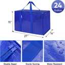 TICONN 8 Pack Extra Large Moving Bags Heavy Duty with Zippers & Carrying Handles, Durable Storage Bags Moving Boxes for Closet Organizers and Storage (8 Pack, Blue)