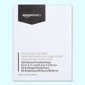4 x Amazon Basics Multipurpose Copy Printer Paper, 8.5 x 11 Inches, 20 lb, 1 Ream, (500 Sheets), 92 Bright, White