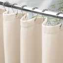AmazerBath Waffle Shower Curtain, Heavy Duty Fabric Shower Curtain with Waffle Weave Hotel Quality Bathroom Curtains, 72 x 72 Inches (Cream Yellow)