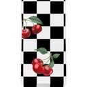 Cherry Hand Towels for Kitchen Bathroom - Retro Black and White Checkered Decorative Dish Tea Towels, Retro Plaid Cherry Kitchen Decor Accessories, Cherries Themed Housewarming Gifts New Home Idea