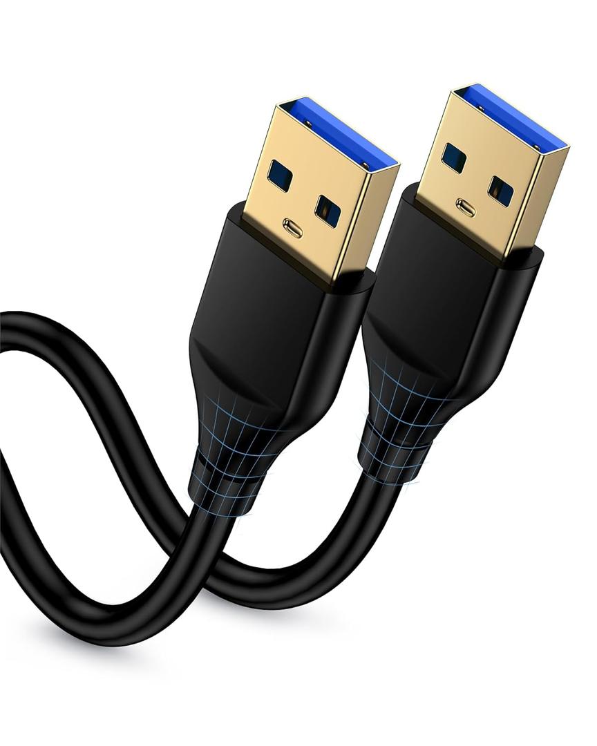 USB to USB Cable 6ft, Male to Male USB A To USB A Cable for WD Hard Drives, PC, Mac, Laptop, PS4, Xbox - USB 2.0 Type A Impresora Long Usba to Usba Cord, High-Speed Data Transfer Cable, 6 Foot
