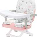 UBRAVOO 2in1 Portable Toddler Booster Seat, Grow with Baby Booster Seat for Dining Table with Removable Tray & Seat Pad, high Chair for Travel, ACE1013 Pink Flamingos