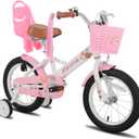JOYSTAR Little Daisy Kids Bike for Girls Boys Ages 2-7 Years, 12 14 16 Inch Girls Bikes with Doll Bike Seat & Streamers, Boys Bike with Flag & Number Plate, Multiple Colors