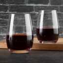 UMEIED Stemless Wine Glasses Set of 10, 14Oz Clear Red White Wine Glass for Home Party Wedding Anniversary