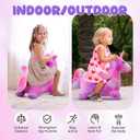Unicorn Bouncy Horse Toys for 1 2 3 4 5 Year Old Girl Gift, Plush Unicorn Ride On Bouncy Animal for Toddlers 1-3, Indoor Outdoor Inflatable Hopping Toys for Girl Birthday Gift (Pump Included)