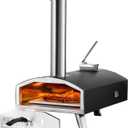 VEVOR OUTDOOR Pizza Oven, 12 Inch Wood Fired Pizza Ovens, Pellet Pizza Stove with Thermometer, Portable Pizza Maker for Outside Backyard Patio Camping, Pizza Stone, Carry Bag, Shovel, Black