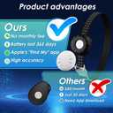 Cat Tracker, GPS Tracker Compatible with Apple Find My App(Only iOS),Cat Tracker Collar with Bell and Safety Elastic Buckle,No Monthly Fee,Territory & Location History,Black