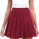 Dressever Women's Pleated Skirts Mini Skater Basic Skirt High Waist Tennis Skirt School Uniform Cheerleader Skirts (XXL)