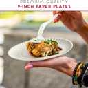 9-Inch Disposable Paper Plates - 500 Count - Bulk Pack of Uncoated Paper Plates for Everyday Use - Dinnerware for Meals, Parties And Picnics