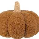 Beeveer 1 Pc Fall Thanksgiving Pumpkin Pillows Sherpa Plush Stuffed Pumpkin Throw Pillows Soft Autumn Cushion Neutral Cozy Thanksgiving Decor for Home Bedroom Sofa Couch Living Room(Fashion Color)