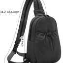 Convertible Backpack Crossbody Small Sling Bag for Women Crossbody Shoulder Chest Daypack with Zipper Strap for Hiking, Black