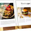 LIANHELILAI Acrylic Sign Holder 8.5 x 11 Inch with Wood-Color Base, Stable Tabletop Display Frame for Menu Flyer Photo, Clear Vertical Stand for Restaurant/Hotel/Office/ Exhibition  Easy Use, 2 Pack