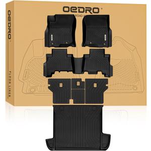 OEDRO Floor Mats Cargo Liner Fit for 2013-2024 Toyota 4Runner 5-Seater, Custom Fit TPE All Weather Floor Liners Trunk Mat with Backrest Mat for 4Runner Accessories, Car Mat Full Set, Black