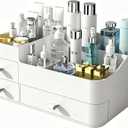 MIUOPUR Makeup Organizer with Drawers, Bathroom Counter Organizer, Plastic Cosmetic Display Case, Large Skincare Storage for Vanity Countertop, Ideal for Bedroom Dresser top and Desktop (Artic White)