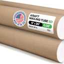 IDL Packaging Cardboard Mailing Tubes, 4" x 24" with Plastic Caps, Pack of 4 - USA-Made USPS Approved Poster Tube for Documents & Blueprints - Reinforced Mailing Cylinders for Shipping & Storage