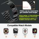 Iiteeology Lightweight Stainless Steel Band Designed for Apple Watch Ultra 3 & Ultra 2, Series 1-11, 46mm, 45mm, 44mm, 42mm, Replacement iWatch Bands for Men & Women,Jet Black