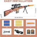 Toy Sniper Rifle Gun with Shell Ejecting Mechanism, Spring-Powered Pump Action, Realistic Design for Outdoor Shooting Games & Collectors, Safe Foam Bullets for Kids Ages 8+