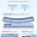 ESR for iPhone 17 Case with Stash Stand, Compatible with MagSafe, Military-Grade Drop Protection Magnetic Phone Case, Scratch-Resistant Back Cover,Frosted Light Blue