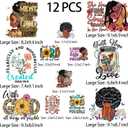 12pcs Iron On Transfer Heat Press Decals for T-Shirts Black Woman Jesus Thermal Transfers Patches Washable Vinyl Sticker Decoration DIY Crafts