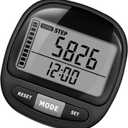 3D Pedometer Step Counter for Walking and Miles, Simple Step Tracker with Large Digital Display and Clip Lanyard, Steps Track Accurately Steps Monitor Watch for Women Men Adults Seniors Dog