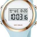 XCZAP Outdoor Sport Watches Alarm Clock 5Bar Waterproof LED Digital Watch (Light Blue-white-one)