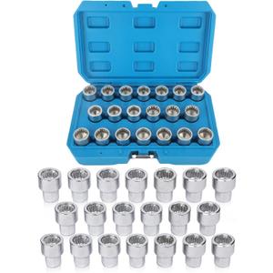 20Pcs Wheel Lock Removal Kit, Porsche Wheel Lock Key Set, Wheel Lock Removal Tool Kit Lug Nut Key Set, Anti-Theft Screw Remover for Removing and Locking