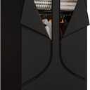 SORCEDAS Portable Wardrobe Closet Storage Organizer Metal Hanging Rack Non-Woven Fabric 34 Inch Black