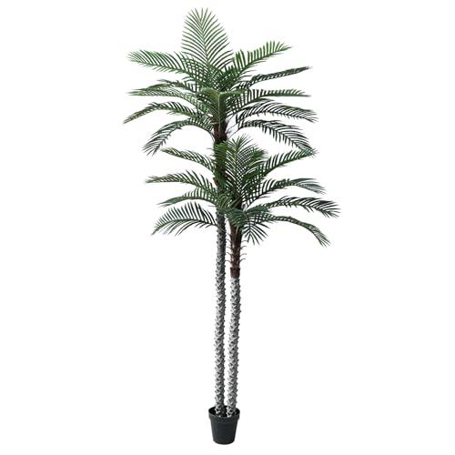 Nafresh 10ft Tall UV Resistant Faux Palm Tree, 120in Artificial Palm Tree Indoor Outdoor with Real Bark and Realistic Leaves and for Home House Office Living Room Yard Patio.