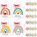 Shinylin 24 Pcs Teachers' Day Clear Gift Bags with Handles Ribbon Reusable Clear PVC Teacher Appreciation Gifts Bags Thank You Gift Wrap Bag for Goodie Party Graduation Retirement Supplies
