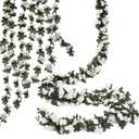 10 Pcs 82FT Flower Garland, Artificial Rose Garland Flowers Plants Fake Flower Hanging Rose Ivy, Birthday Party Valentine's Day Wedding Wall Arch DecorWhite