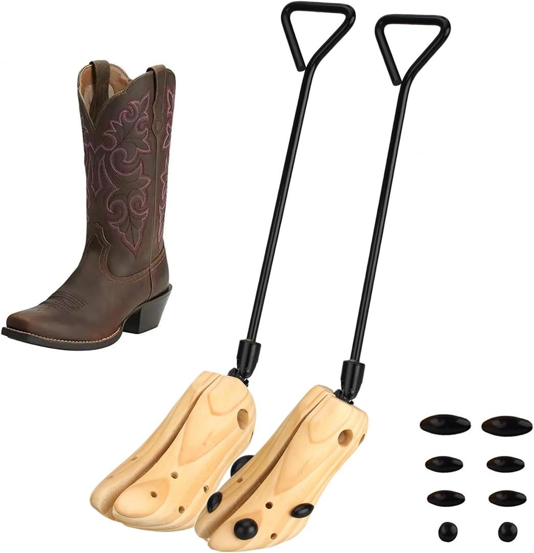 pestor Unisex Pair of Professional Boot Stretcher Widener Shoe Stretcher,Wooden Cowboy Boots Tree for Wide Feet Women Men (L: ( Men:9-13 | Women:9.5-12 ))