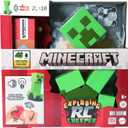 Mattel Minecraft Exploding RC Creeper with Lights & Sounds, 10 Explosion Particles, Game-Authentic Movement & DLC Code, 10cm/3.94"