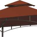 Eurmax USA High Performance Grill Gazebo Canopy Replacement Cover 5x8 BBQ Shelter Top (Rust Red)