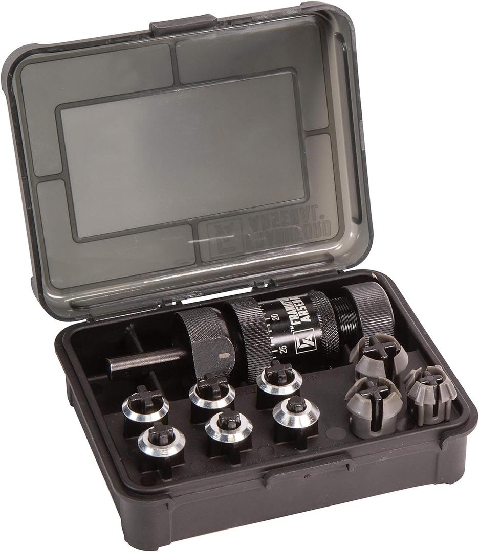 Frankford Arsenal Universal Precision Case Trimmer with HSS Construction, Drill Press or Hand Drill Functionality and Storage Case for Reloading