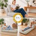 Folding Sofa Bed, Convertible Sleeper Chair With Back Support, Grey