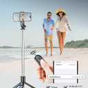 71" Phone Tripod & Selfie Stick, All in One Extendable Cell Phone Tripod with Wireless Remote, Tripods Stand for iPhone & Travel Selfie Stick 360 Rotation Compatible with iPhone Android, Camera