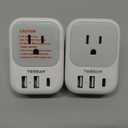 Australia Plug Adapter, TESSAN Australian Power Adaptor with 4 Outlets 3 USB Charging Ports (1 USB C), Type I Travel Plug for US to New Zealand China Argentina Fiji AU, 2 Pack