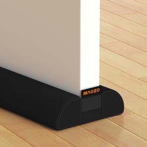 MAGZO Door Draft Stopper, 30 Inch Adjustable Under Door Gap Filler, Fits 26'' - 30'' Bottom Widths, Seals Gaps up to 1.7", Soundproof Sweep Blocks Air, Noise, Light, Dust- Black