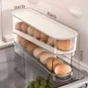 WACOI Auto Rolling Fridge Egg Organizer, Space Saving Eggs Dispenser for Refrigerator Storager, Home Egg Holder, 1 pack