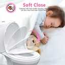 Ansffer Toddler Toilet Seat with Potty Training Seat Round 16.5inch, 2 in 1 Toilet Seat for Family Built-in Baby Seat Removable, Soft Close + Easy Clean, PP Safe Material, White