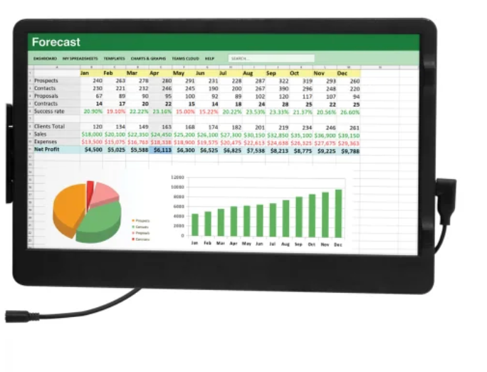 HELIX 11.6-In. Attachable Portable Laptop Monitor 