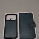 TUCCH Compatible with iPhone 17 Pro (6.3") Detachable Wallet Case with 4 Card Holder, Wireless Charging PU Leather Flip Folio with RFID Blocking Stand Wrist Strap Shockproof Phone Cover, Evergreen