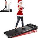 RHYTHM FUN Walking Pad Treadmill with Incline, Under Desk for Home and Office, 300 Lbs Portable with Remote Control, Compact in LED Display