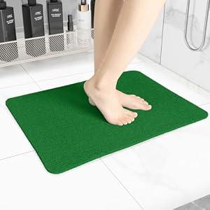 Hargiis Non-Slip Bathtub Mat, Anti Slip Shower Mat, Fast Drying Bathtub Mats, Foot Scrubber Mat, Anti Slip Mat for Tub, Floor, Bathroom, Kitchen, Home, Hotel (Dark Green 24"×16")