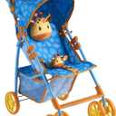 Baby Doll Stroller for Toddlers 3-10, Pillow Animal Toy Baby Stoller for Dolls, Blue Folding Baby Toy Stroller for Dolls, Foldable Stroller for Girls, for Bigger Kids (Giraffe)