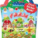 Benresive Reusable Sticker Book for Toddlers & Stickers for Kids, Toddler Travel Toys, Craft Activities, Boys & Girls Birthday Gifts