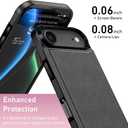 LETO for iPhone Air Wallet Case with Card Holder - Flip Folio Leather Kickstand - Fashionable Designs - Shockproof Protective Phone Cover for iPhone 17 Air Women and Girls - Black
