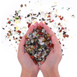 13 Packs Crystal Aquarium Gravel Polished Tumbled Stones, Irregular Shaped Crystal Chips, Natural Gemstone Rocks, Colorful Crushed for Vase Filler Fish Tank Gravel Home Decoration